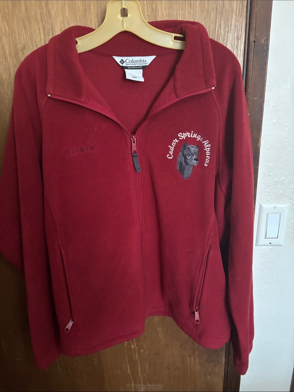 Columbia Red Full-Zip Fleece Jacket with Embroidered Logo